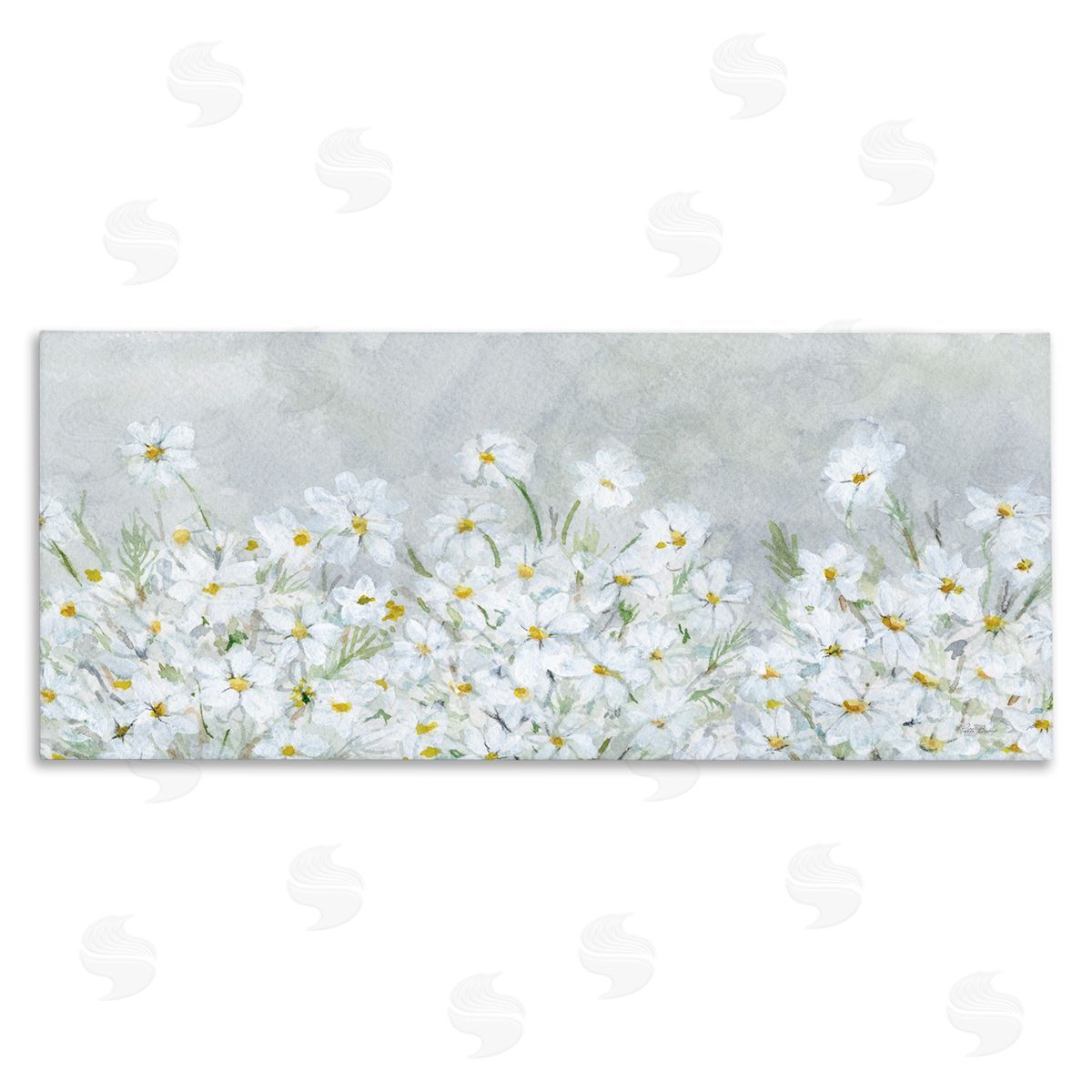 Subtle Brushed Daisies Canvas Wall Art, Home Decor by Patti Bishop