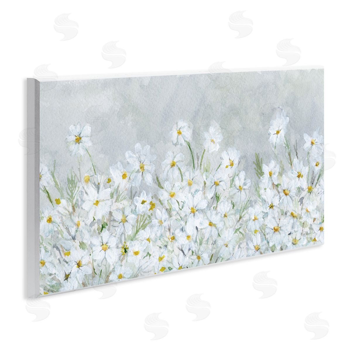 Subtle Brushed Daisies Wood Plaque Wall Art, Home Decor by Patti Bishop