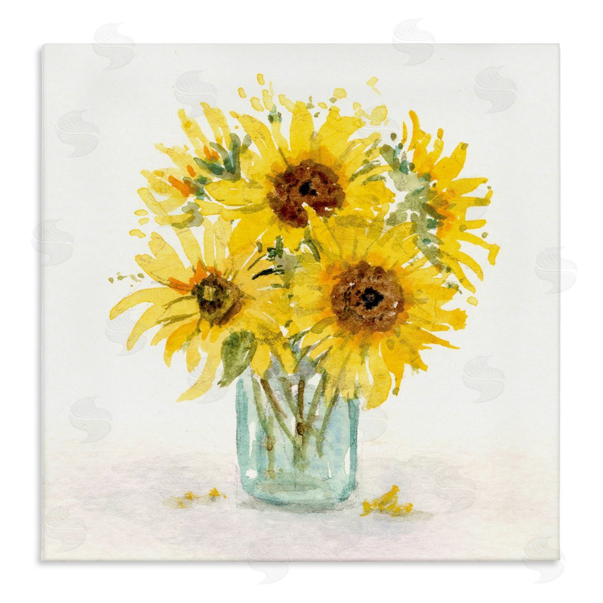Patti Bishop Soft Sunflower Jar Canvas Wall Art Print