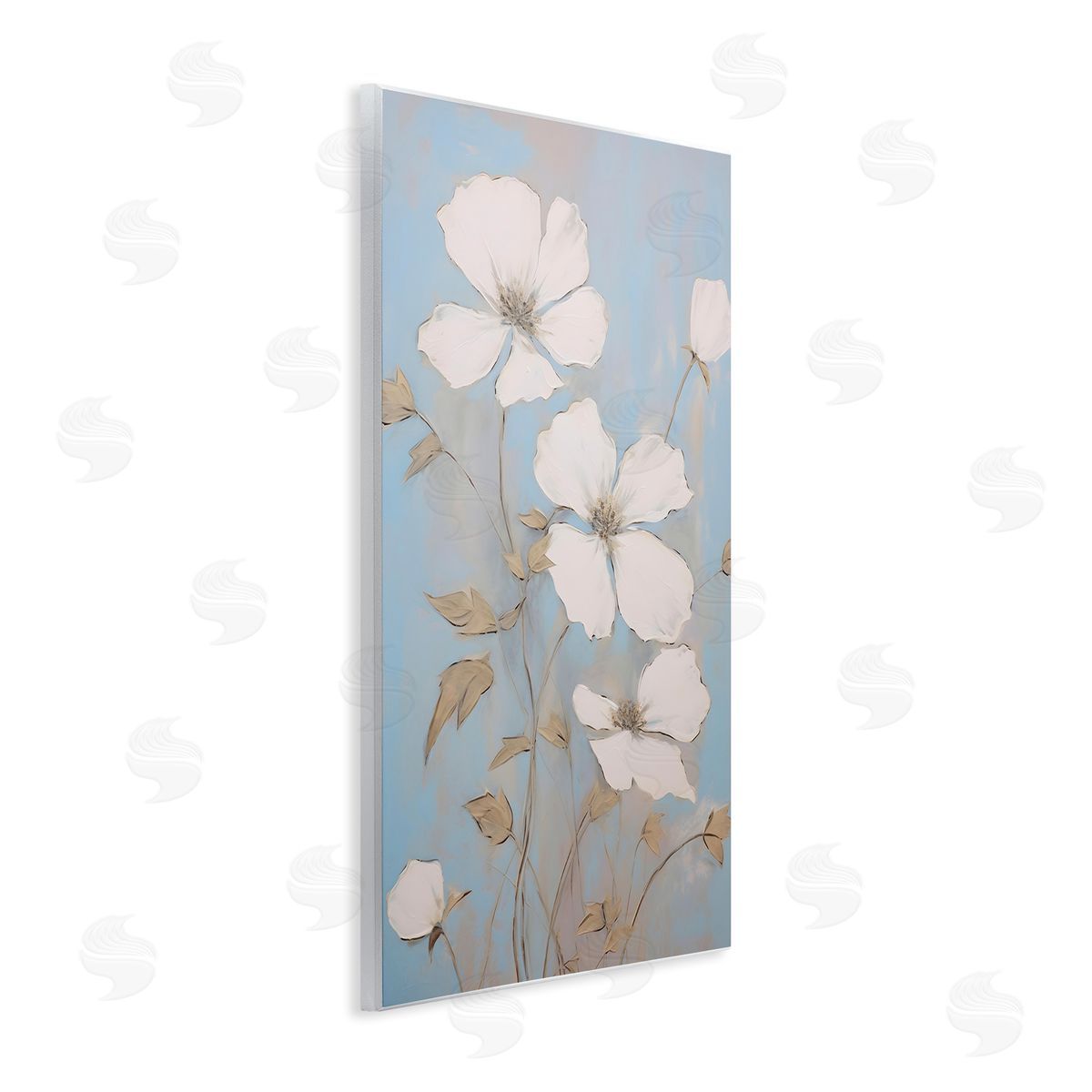 White Petal Flowers Wood Plaque Wall Art, Home Decor by Petals Prints Design