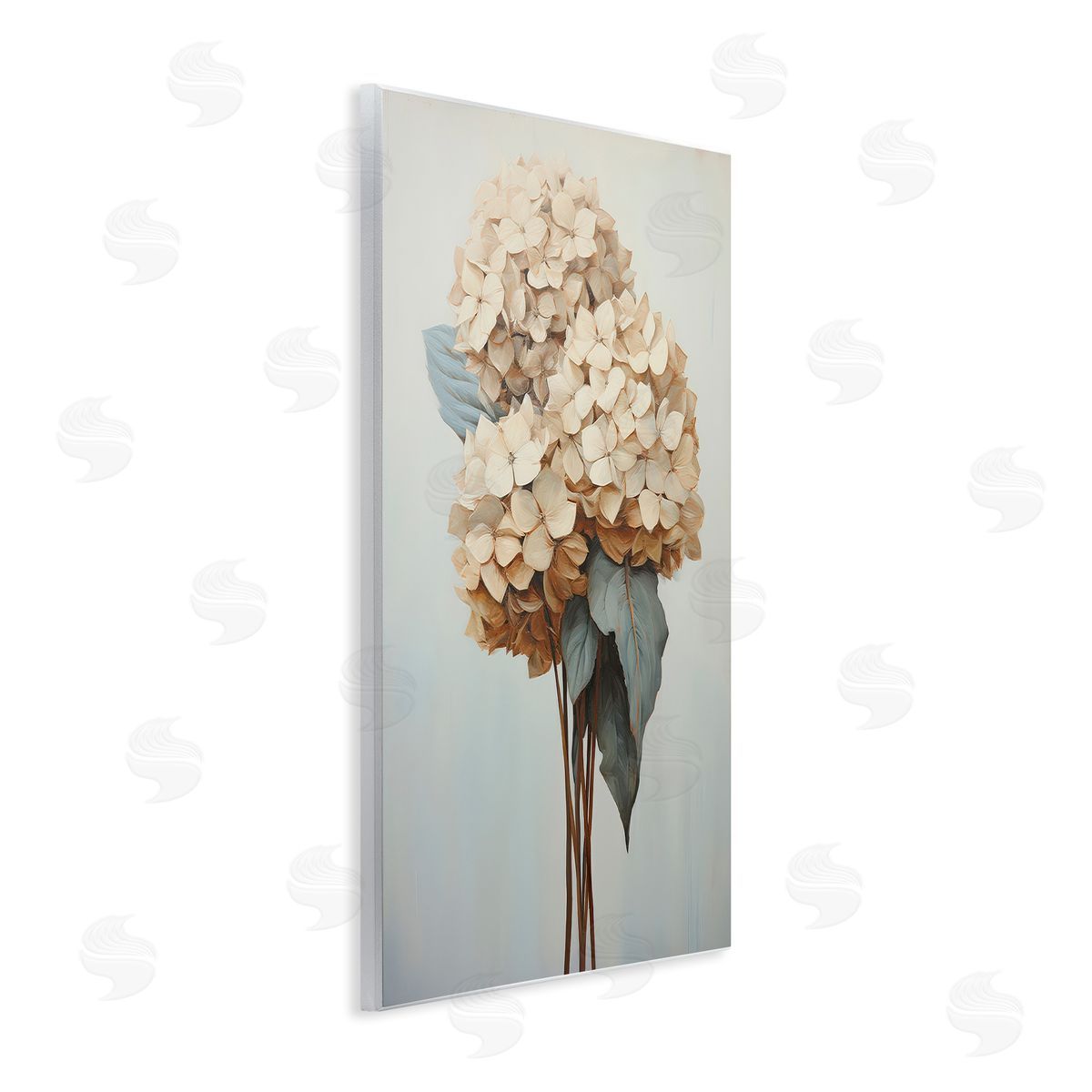 Petal Prints Design Vintage Hydrangea Florets Wooden Wall Plaque Art Print
