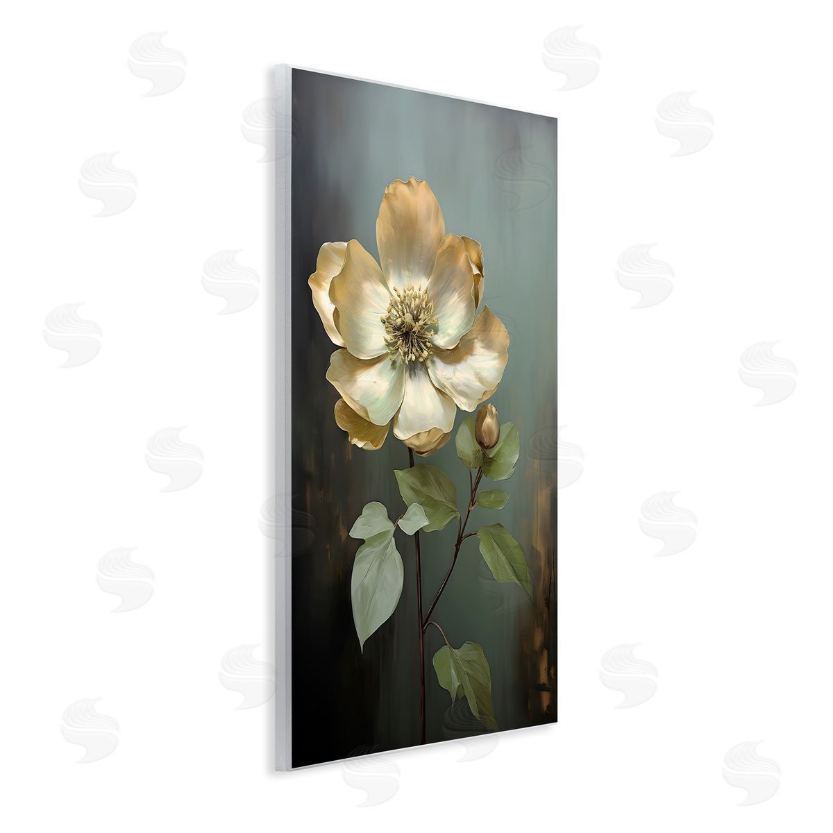 White Floret Petals Wood Plaque Wall Art, Home Decor by Petals Prints Design