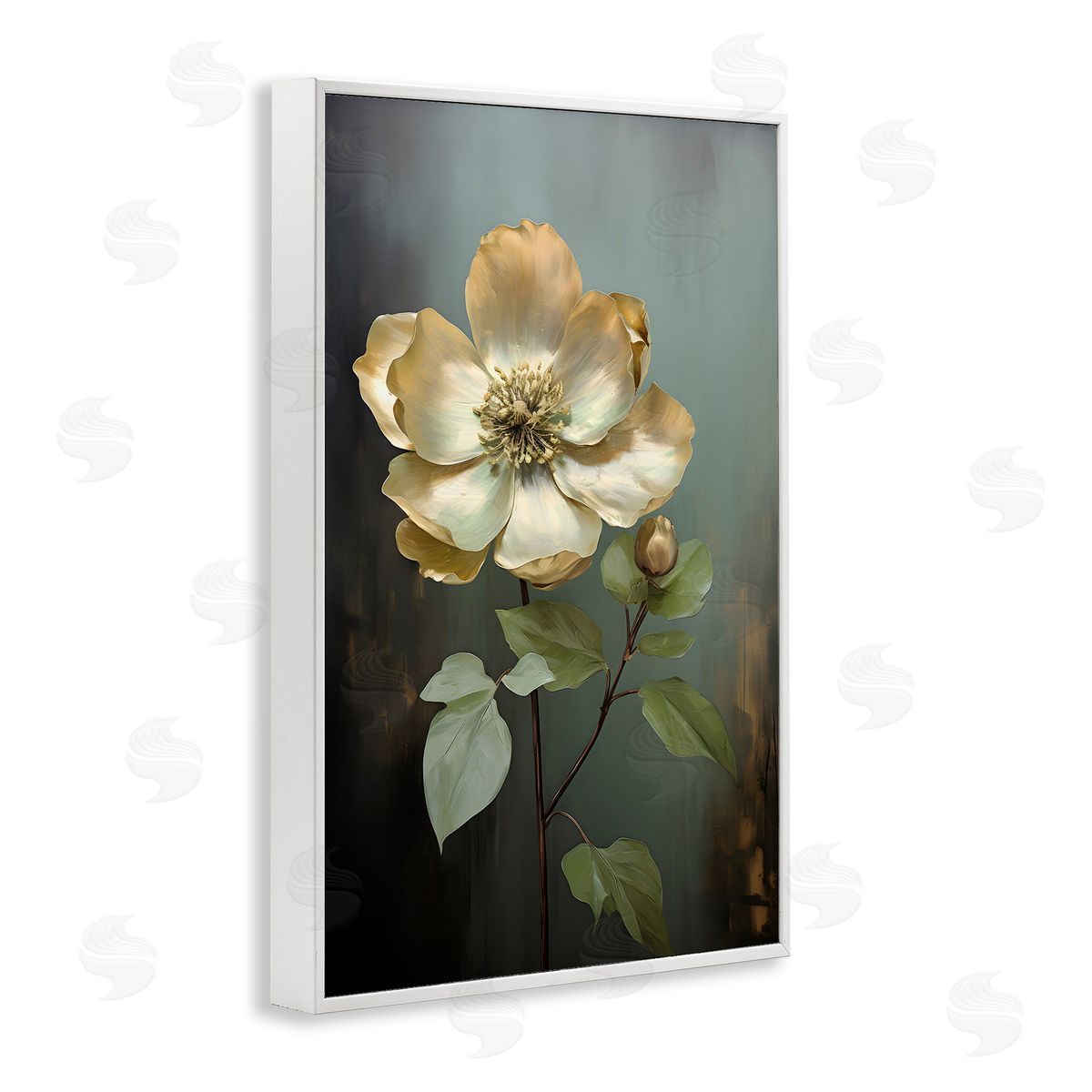 White Floret Petals White Frame Print Wall Art, Home Decor by Petals Prints Design