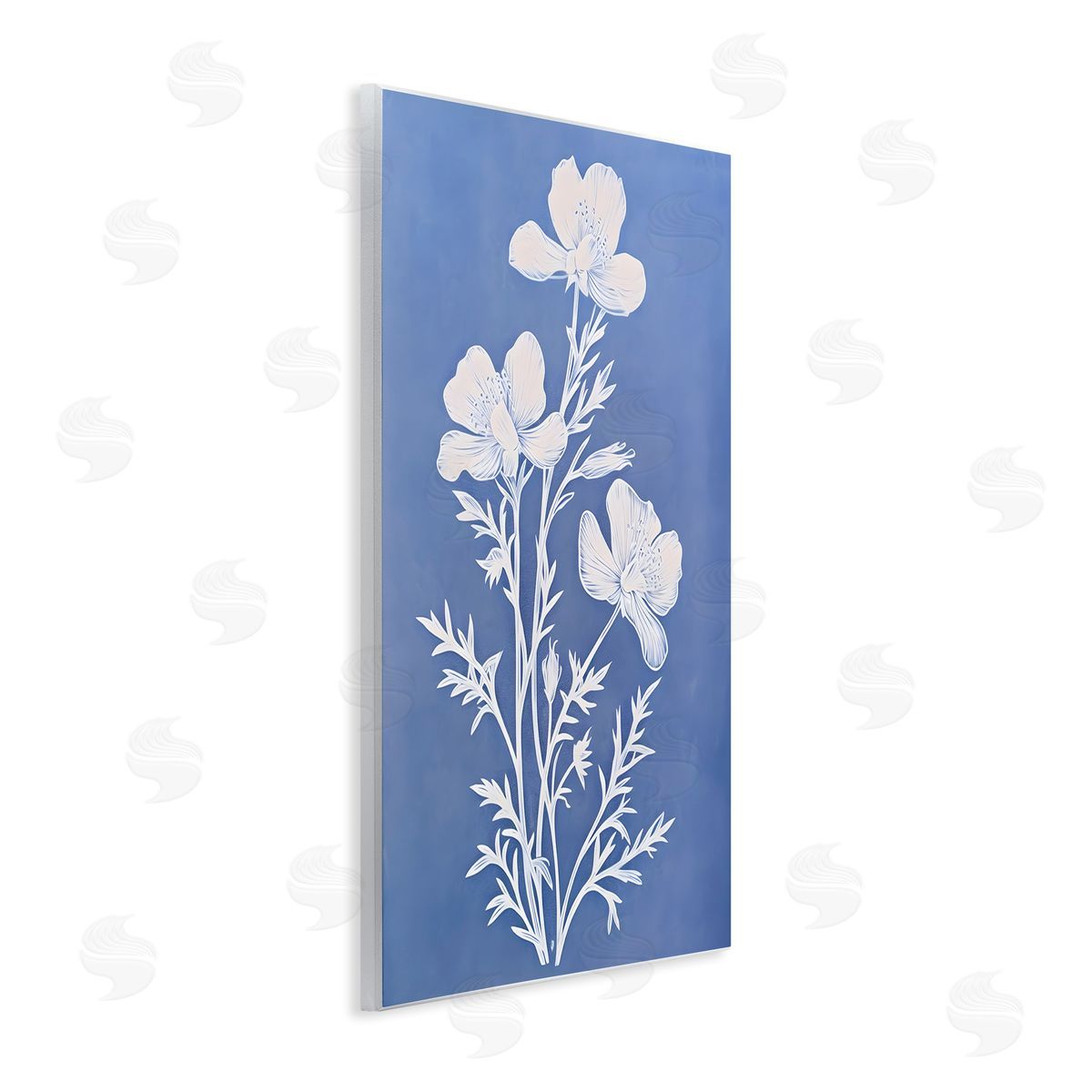 Cerulean Blue Blooms Wood Plaque Wall Art, Home Decor by Petals Prints Design
