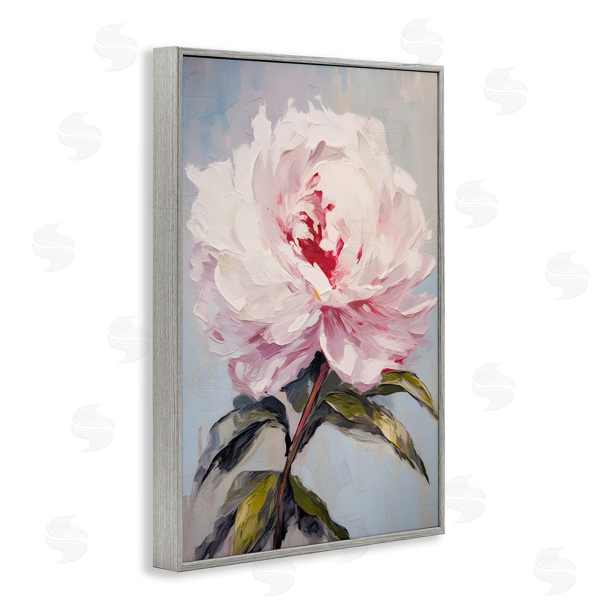 Pale Pink Rose Grey Frame Print Wall Art, Home Decor by Petals Prints Design