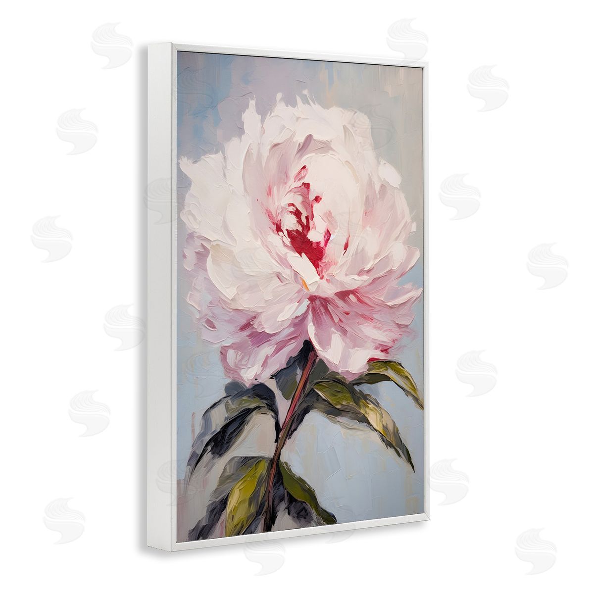 Pale Pink Rose White Frame Print Wall Art, Home Decor by Petals Prints Design