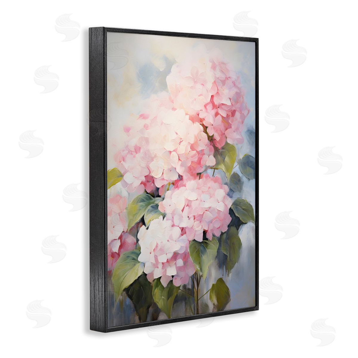 Pale Pink Hydrangea Black Frame Print Wall Art, Home Decor by Petals Prints Design