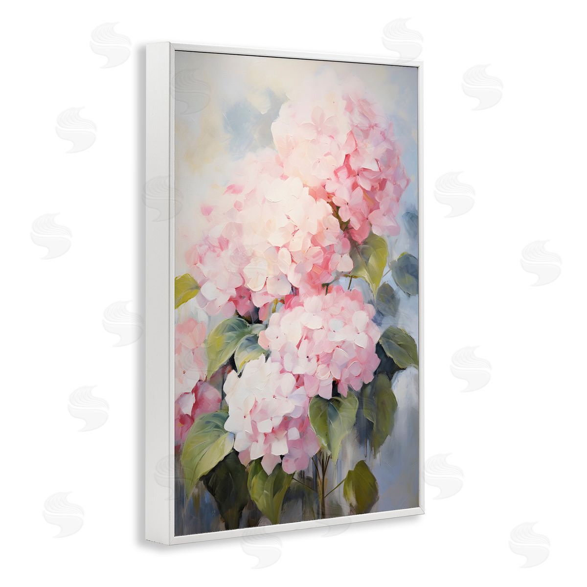 Pale Pink Hydrangea White Frame Print Wall Art, Home Decor by Petals Prints Design