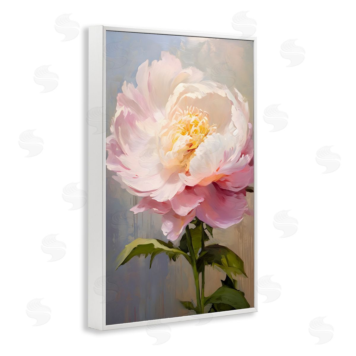 Pink Rose in Bloom White Frame Print Wall Art, Home Decor by Petals Prints Design