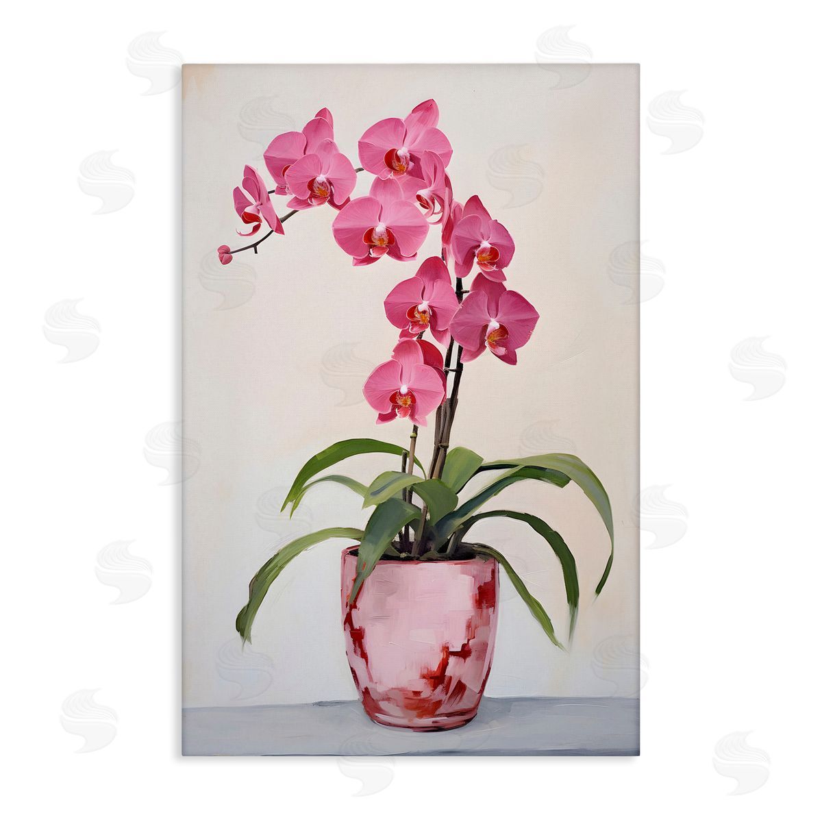 Modern Pink Orchid Canvas Wall Art, Home Decor by Petals Prints Design