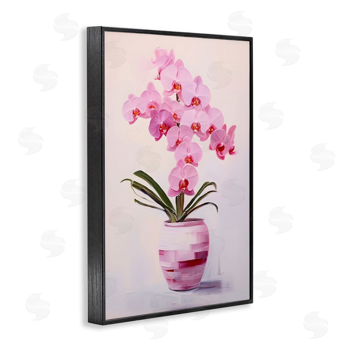 Rosy Pink Orchid Black Frame Print Wall Art, Home Decor by Petals Prints Design