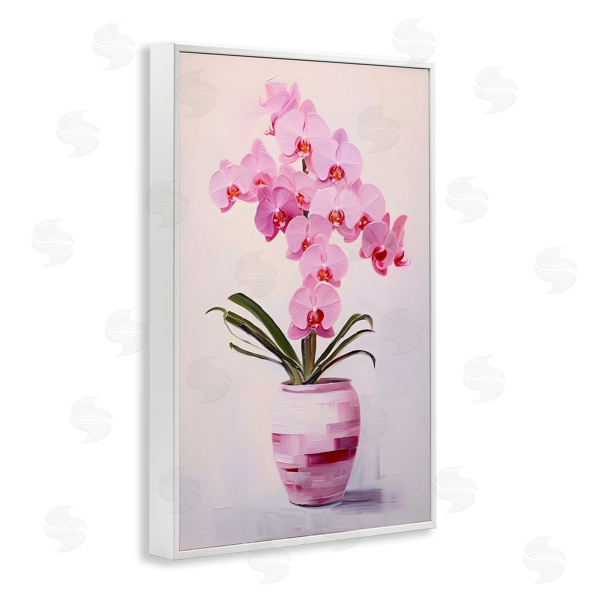 Rosy Pink Orchid White Frame Print Wall Art, Home Decor by Petals Prints Design