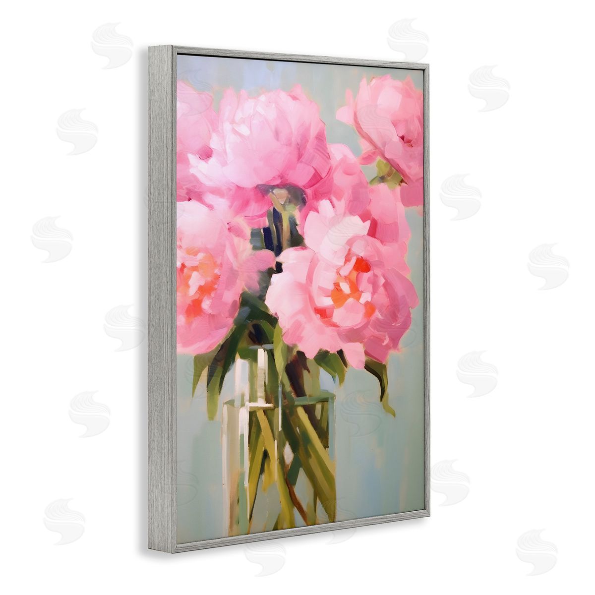 Blush Pink Roses Grey Frame Print Wall Art, Home Decor by Petals Prints Design