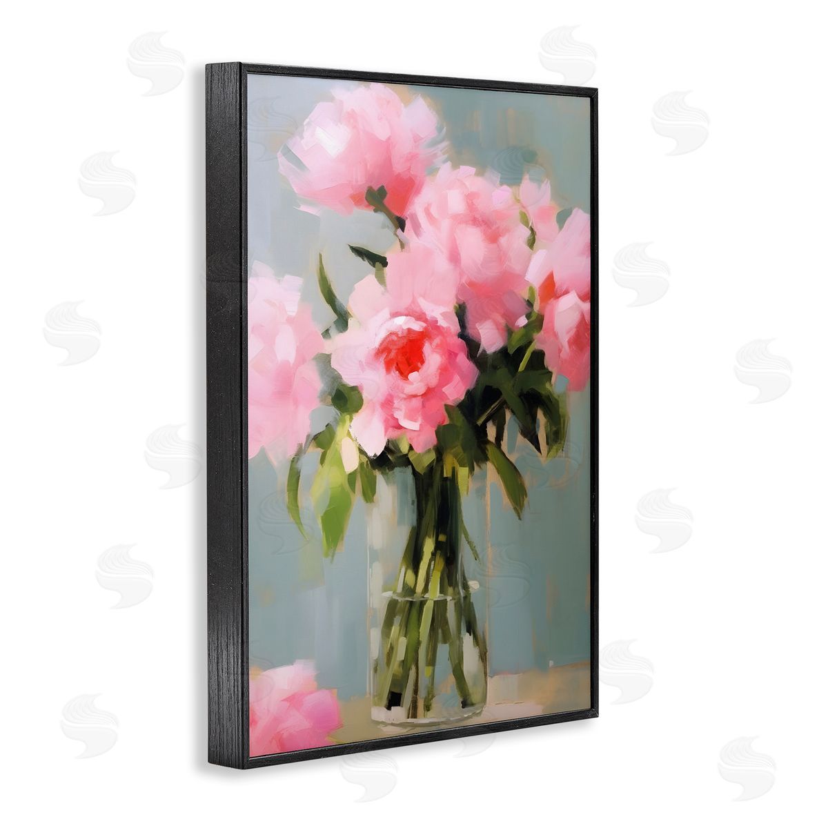 Confetti Roses Bouquet Black Frame Print Wall Art, Home Decor by Petals Prints Design