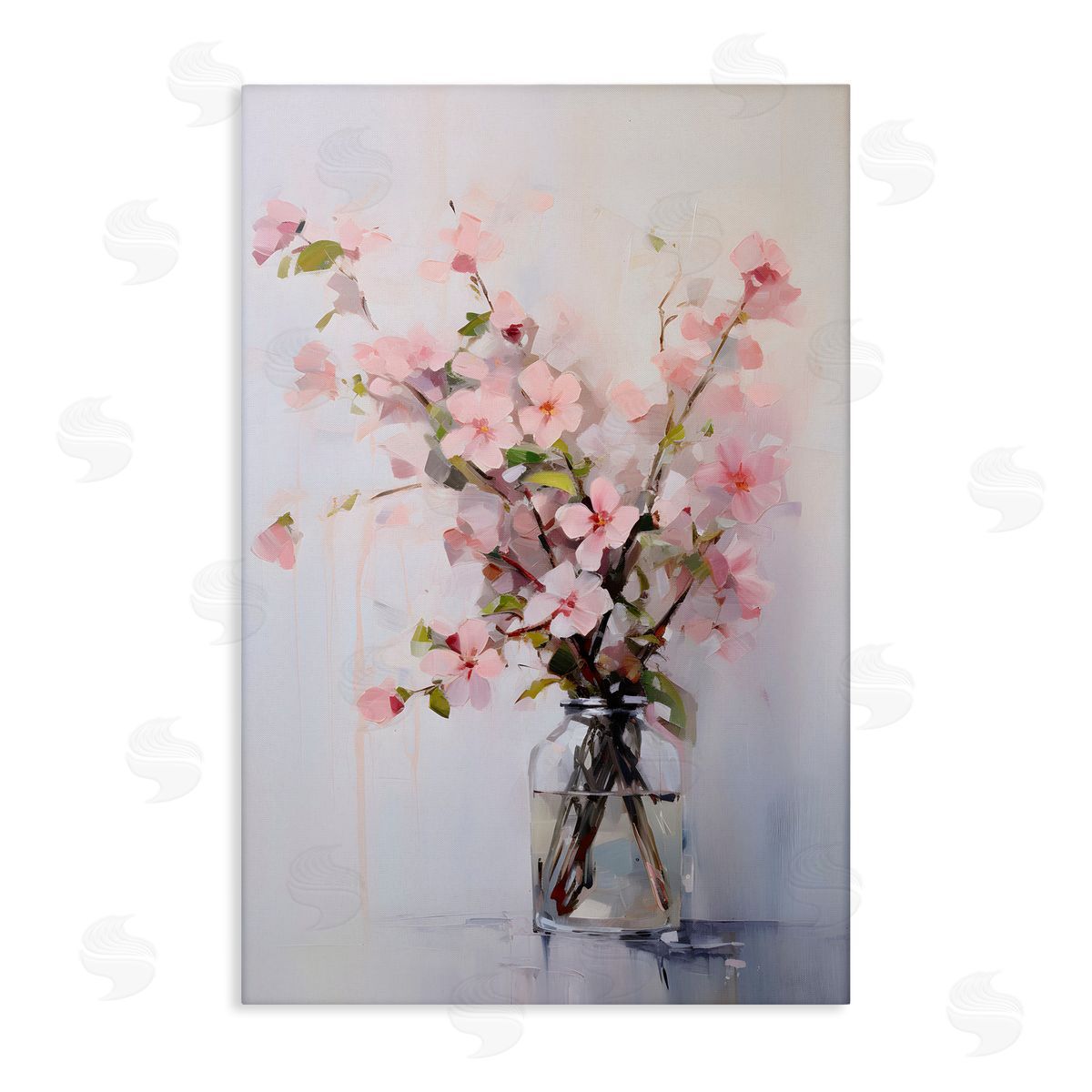 Soft Sakura Vase Canvas Wall Art, Home Decor by Petals Prints Design