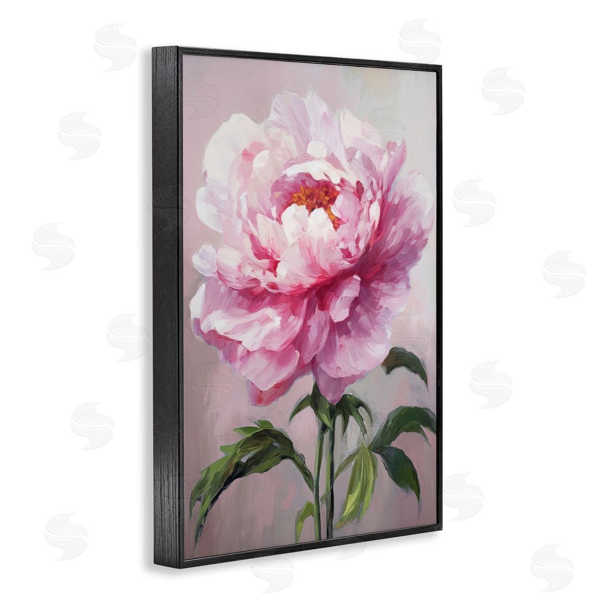 Pink Blooming Floral Black Frame Print Wall Art, Home Decor by Petals Prints Design