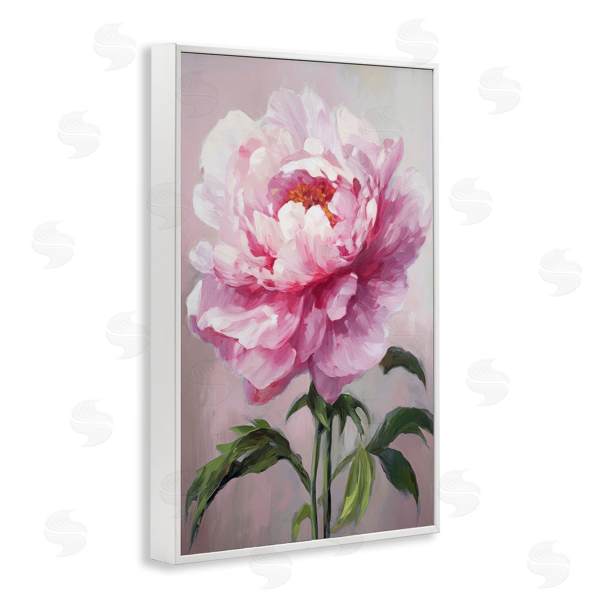 Pink Blooming Floral White Frame Print Wall Art, Home Decor by Petals Prints Design