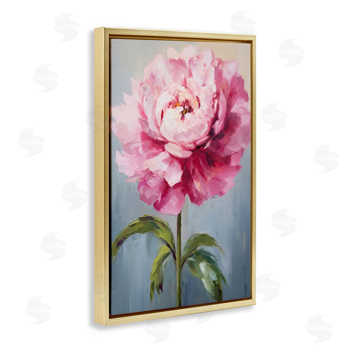 Blush Pink Carnation Gold Floating Frame Canvas Wall Art, Home Decor by Petals Prints Design