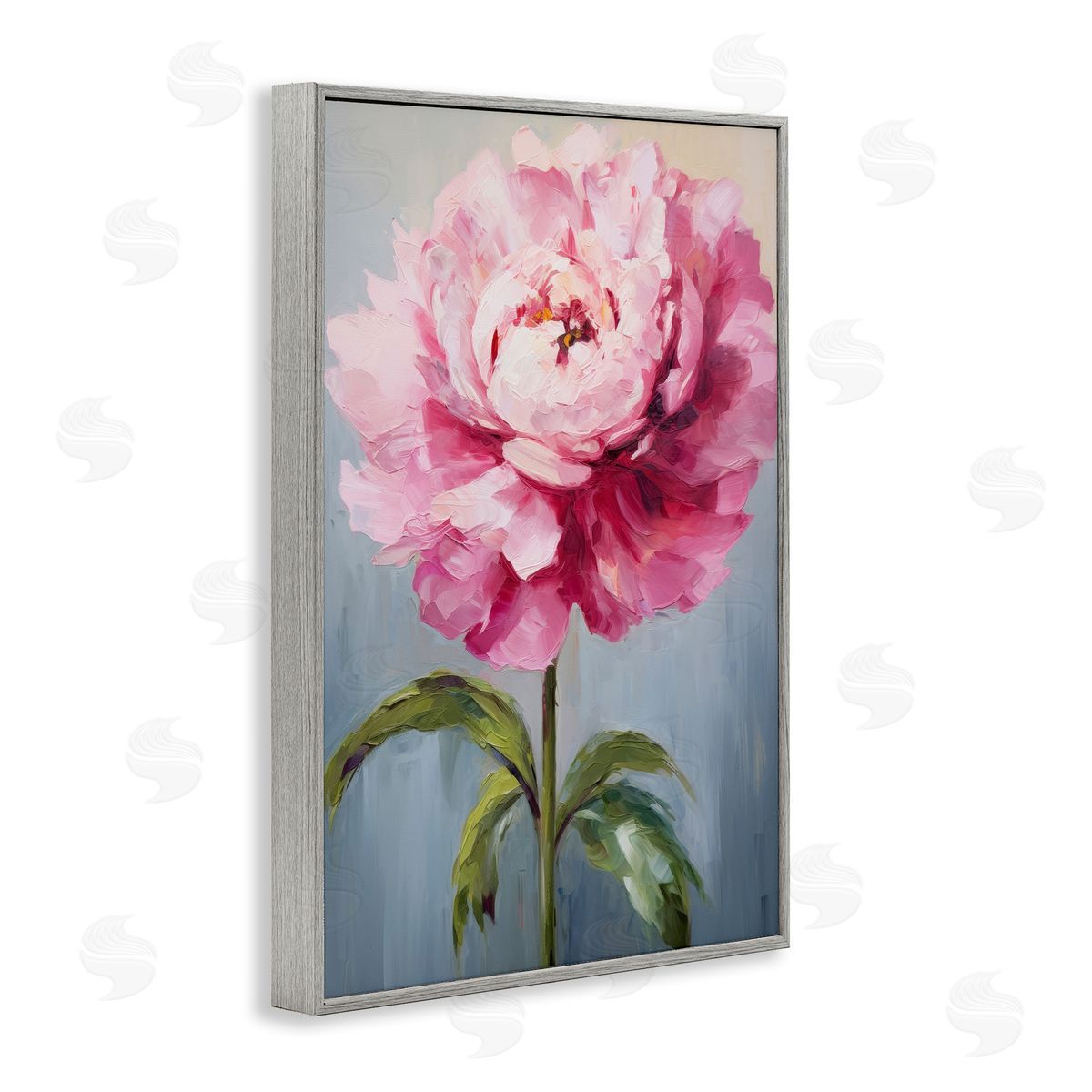 Blush Pink Carnation Grey Frame Print Wall Art, Home Decor by Petals Prints Design
