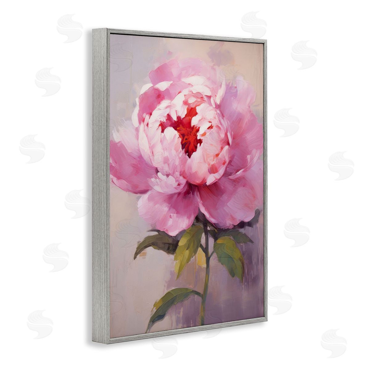 Blush Pink Peony Grey Frame Print Wall Art, Home Decor by Petals Prints Design