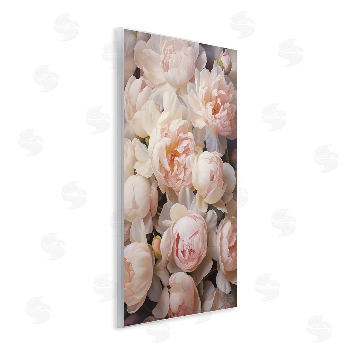 Blooming Pink Peonies Wood Plaque Wall Art, Home Decor by Roozbeh Bahramali