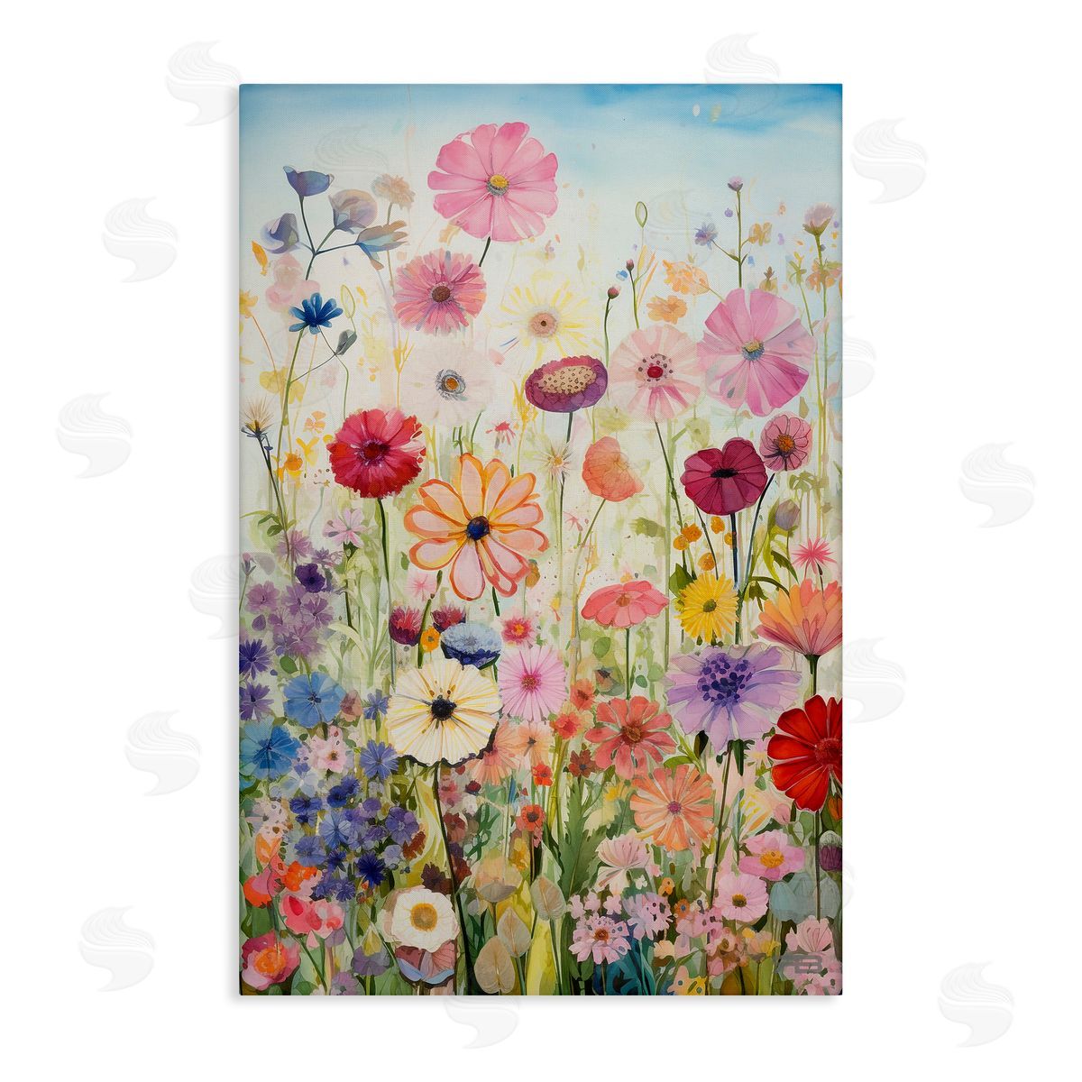 Full Floral Garden Canvas Wall Art, Home Decor by Roozbeh Bahramali