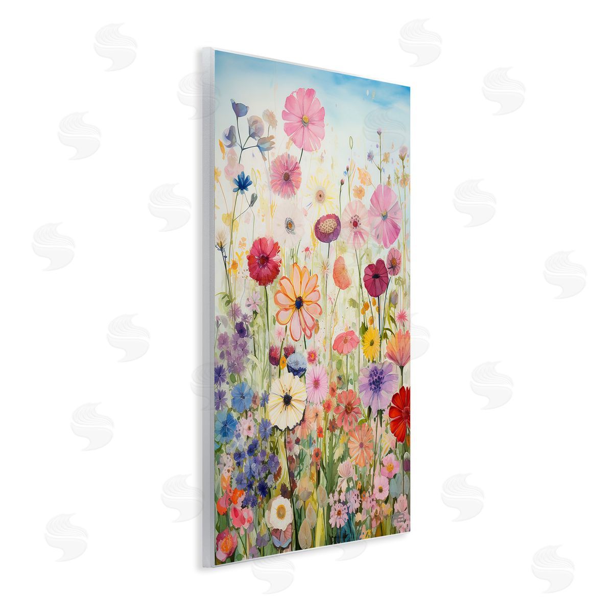 Full Floral Garden Wood Plaque Wall Art, Home Decor by Roozbeh Bahramali