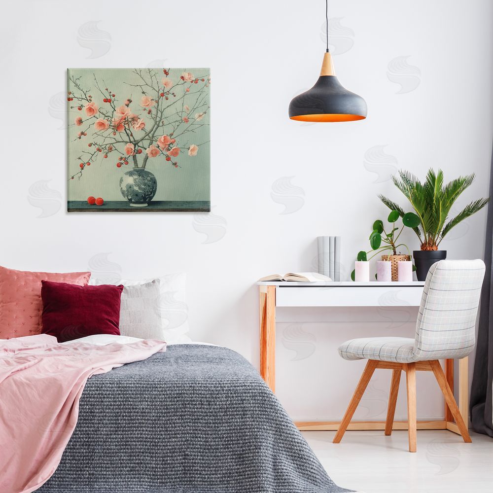 RB Historical Flower Vase Canvas Wall Art Print in Room