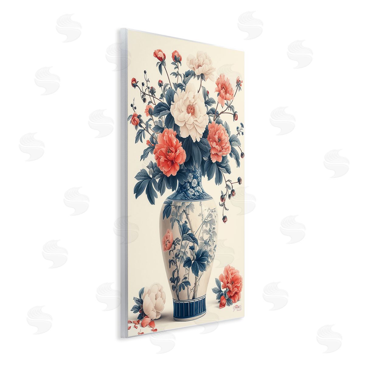 Vintage Eastern Vase Wood Plaque Wall Art, Home Decor by Roozbeh Bahramali