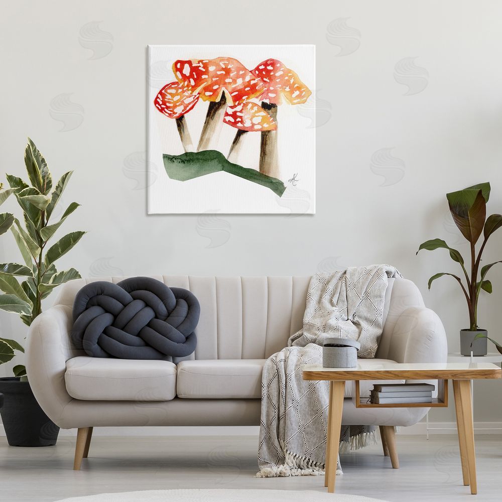 Alexandria Gilbert Kincaid Dotted Red Mushrooms Canvas Wall Art Print in Room