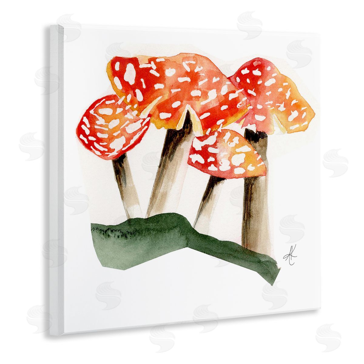 Alexandria Gilbert Kincaid Dotted Red Mushrooms Wooden Wall Plaque Art Print