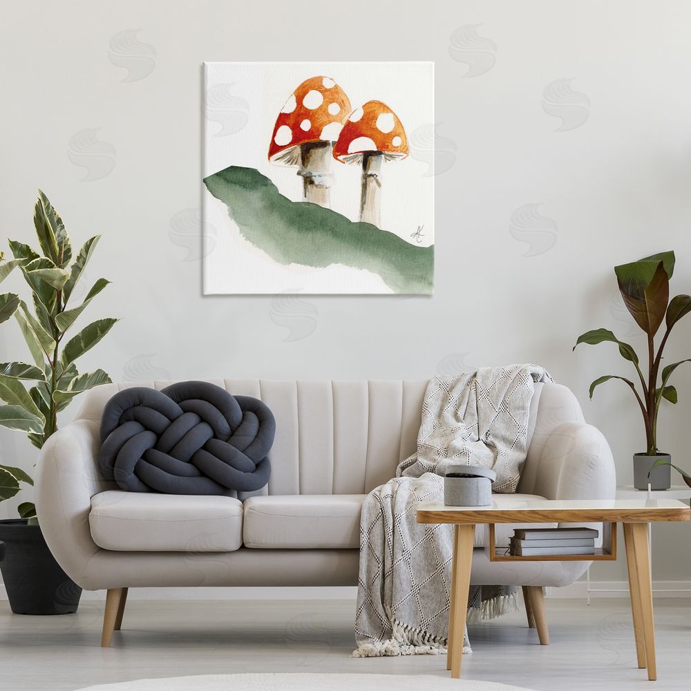 Alexandria Gilbert Kincaid Spotted Red Mushrooms Canvas Wall Art Print in Room