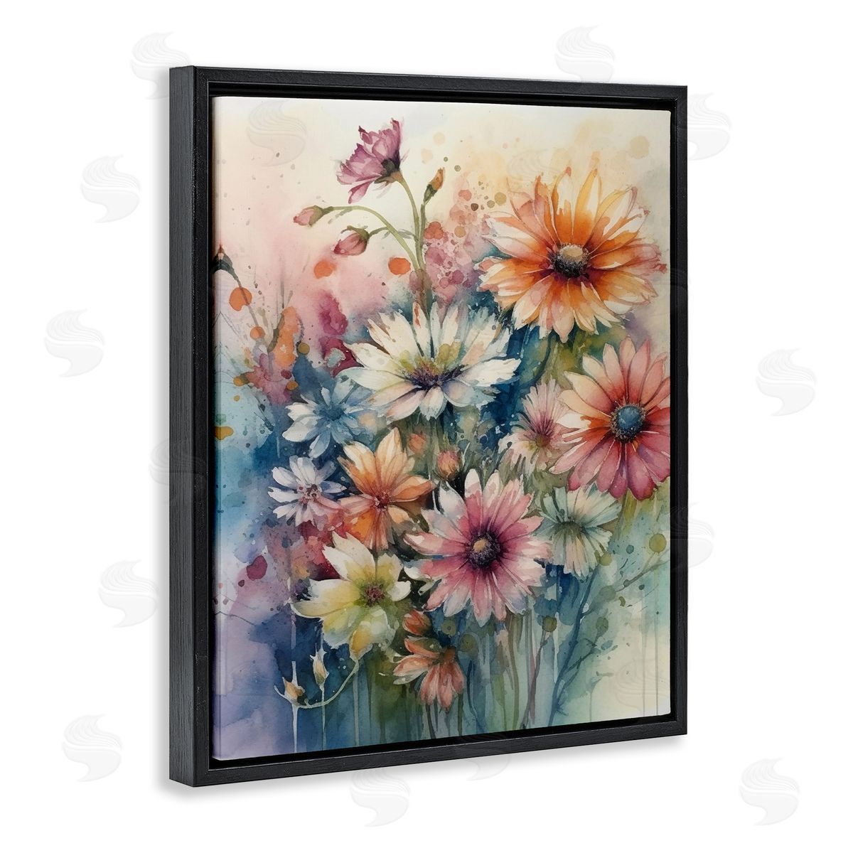 Ryley Gray Wild Bright Daisies Black Floating Frame Canvas Wall Art Print