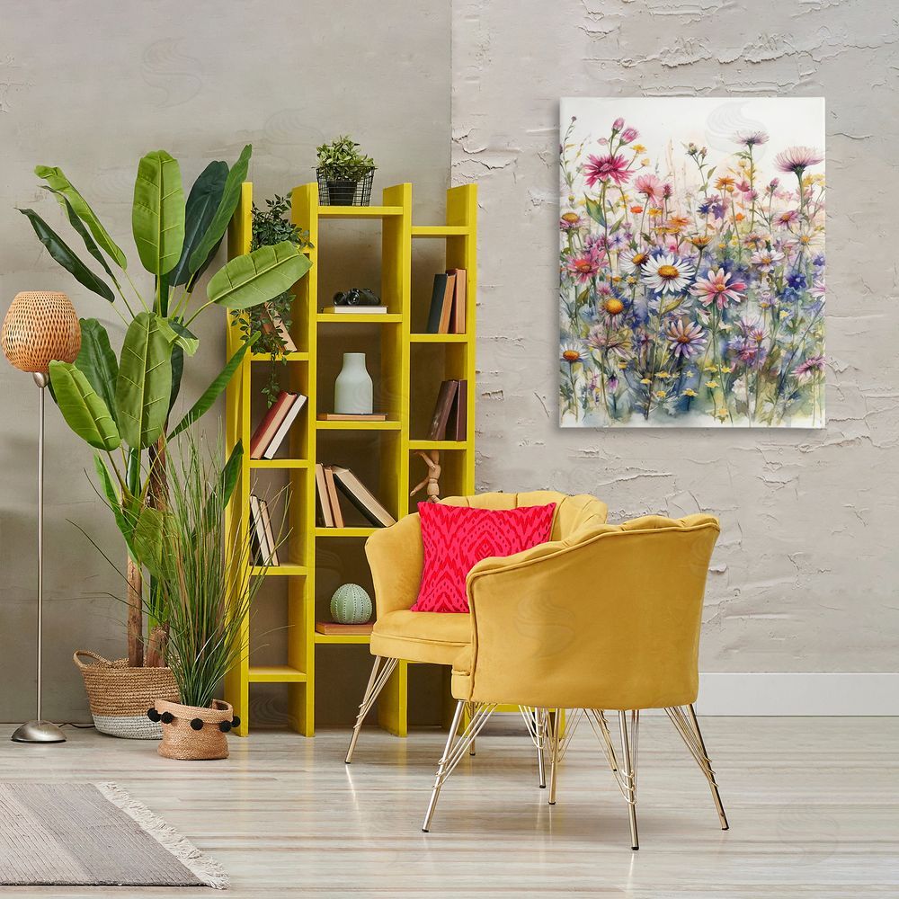 Ryley Gray Assorted Wild Flowers Canvas Wall Art Print in Room