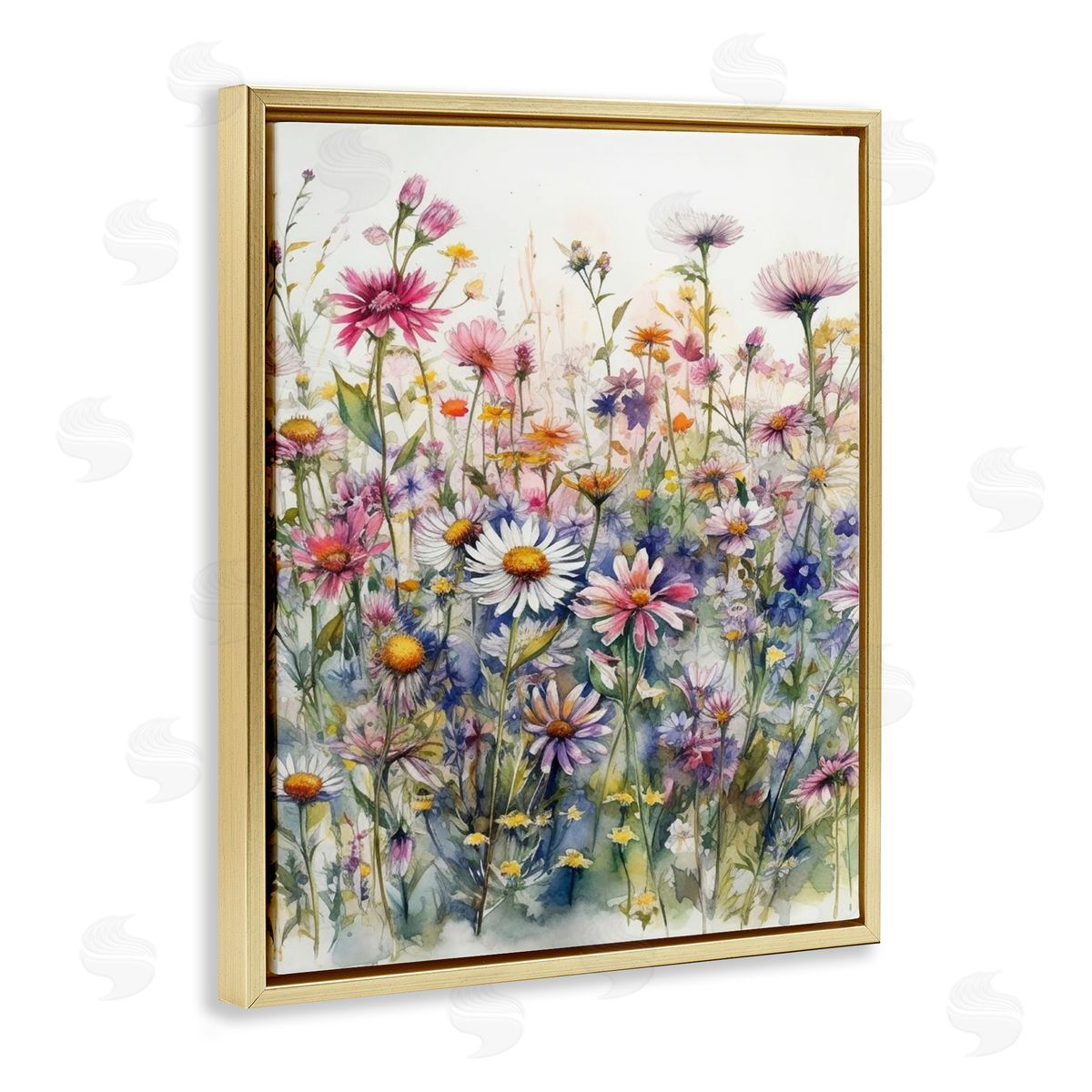 Ryley Gray Assorted Wild Flowers Gold Floating Frame Canvas Wall Art Print