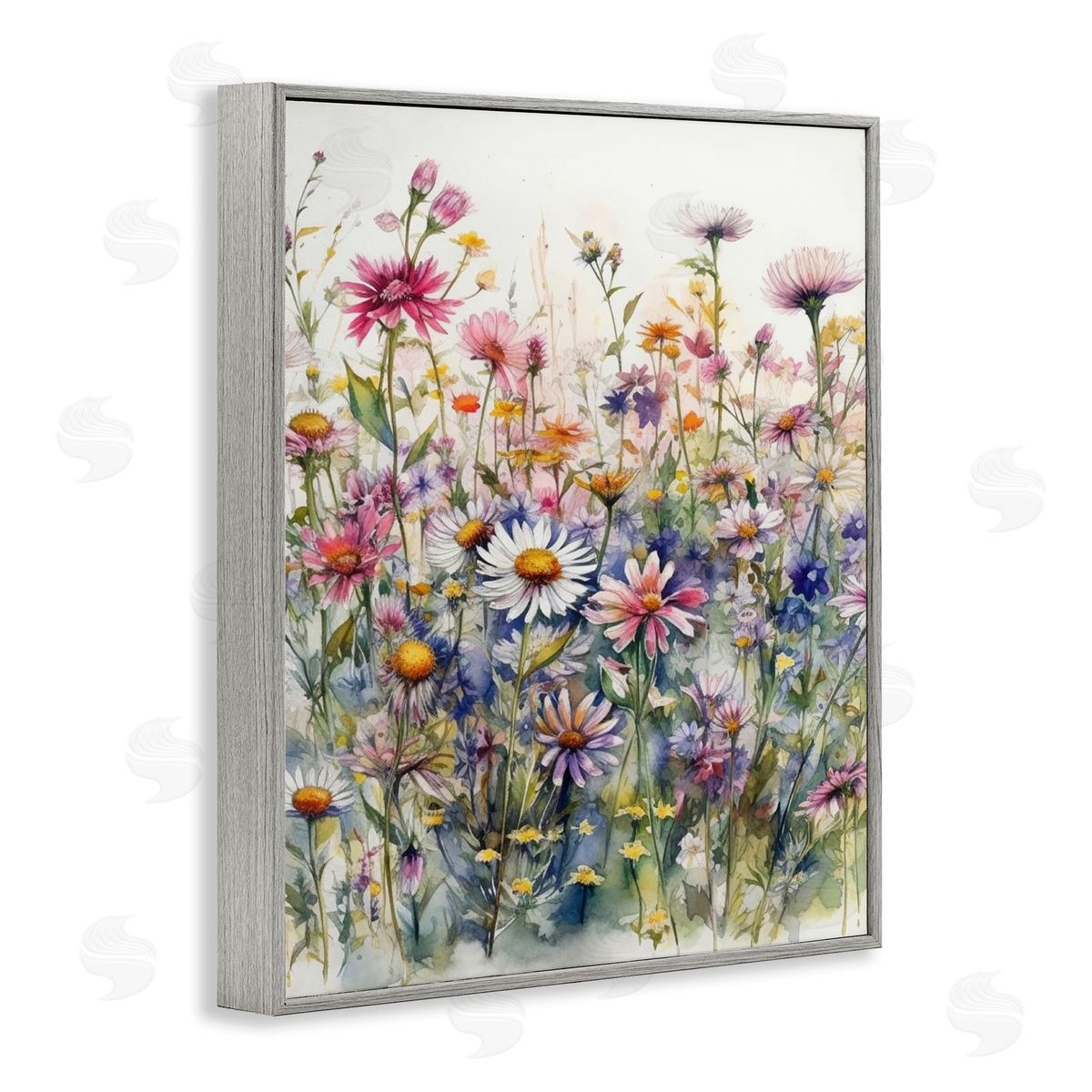 Ryley Gray Assorted Wild Flowers Gray Framed Giclee Wall Art Print