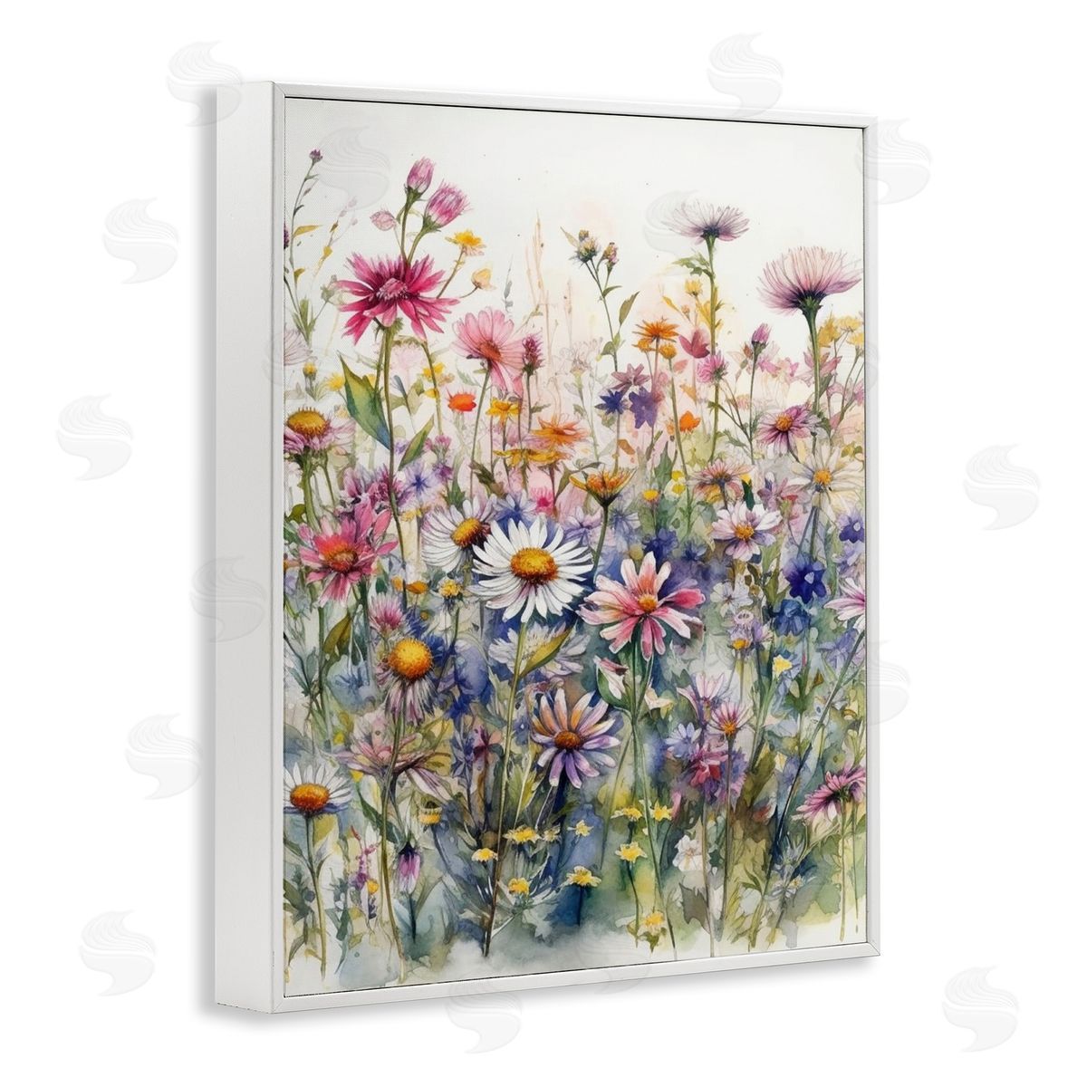Ryley Gray Assorted Wild Flowers White Framed Giclee Wall Art Print