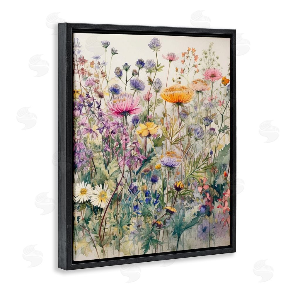 Ryley Gray Mixed Wild Flowers Black Floating Frame Canvas Wall Art Print