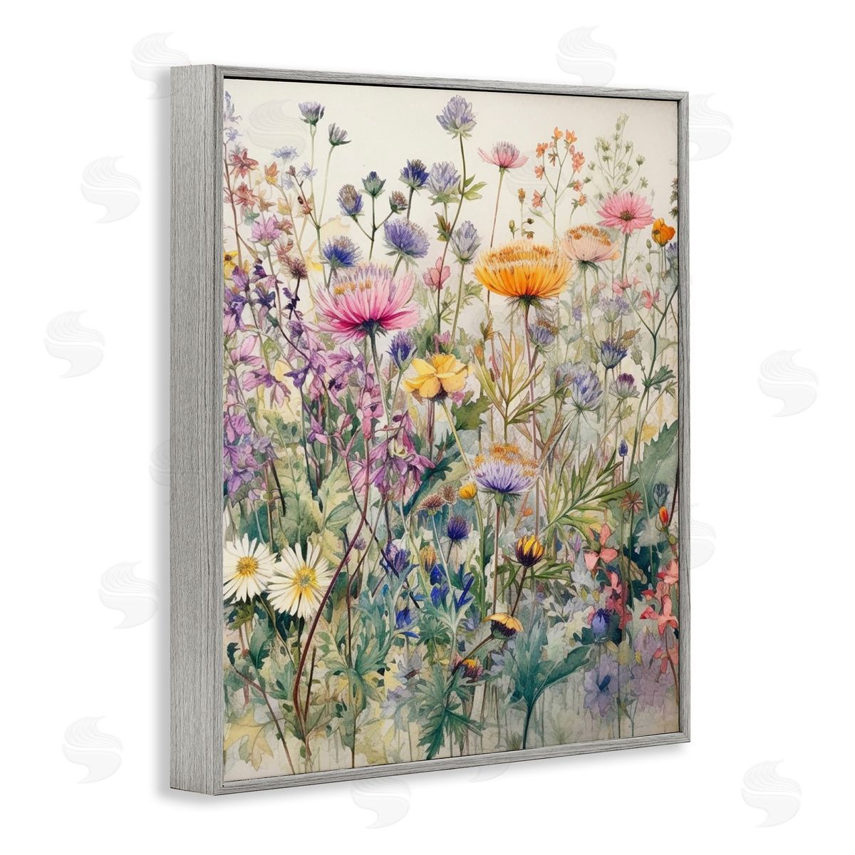 Ryley Gray Mixed Wild Flowers Gray Framed Giclee Wall Art Print