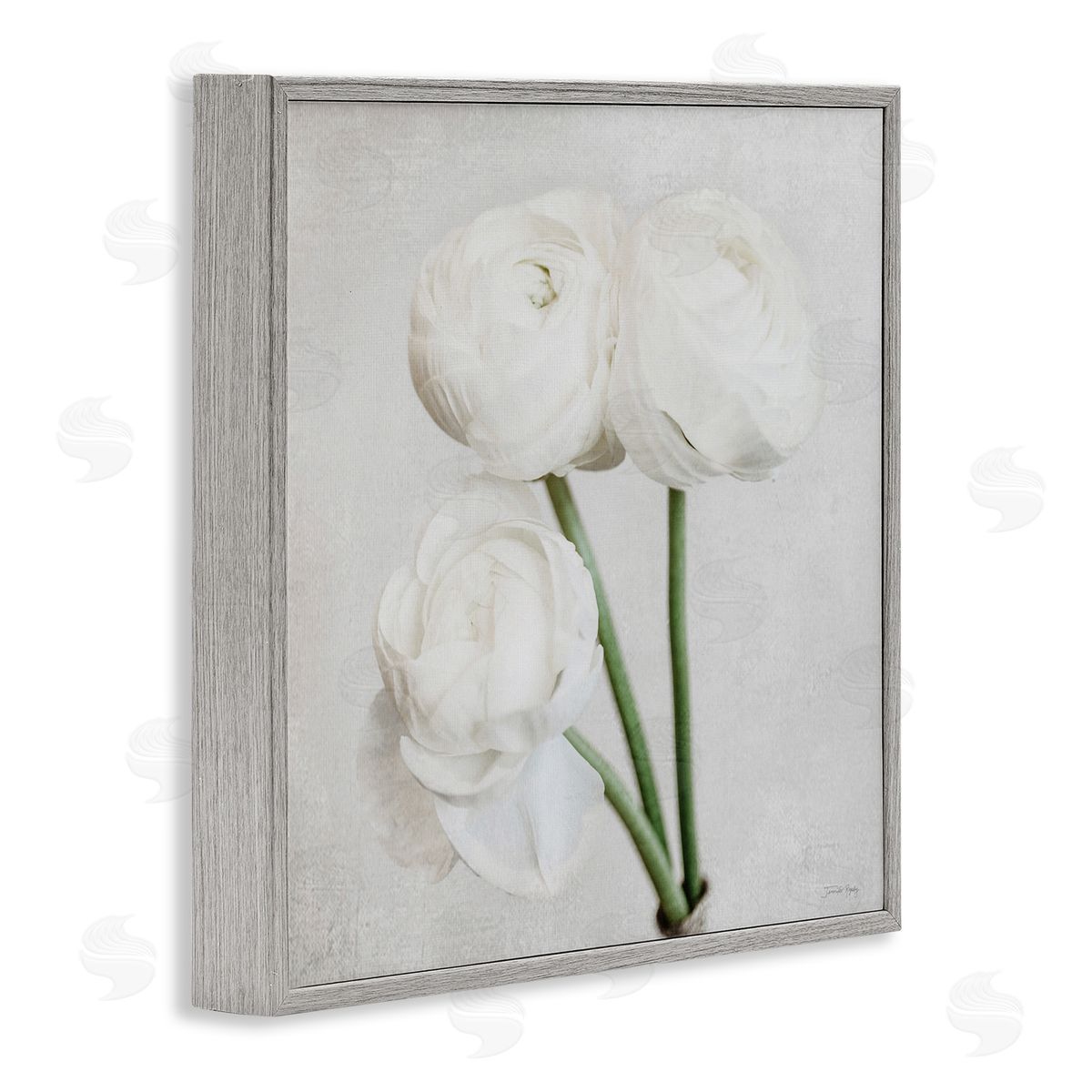 Charming Peony Trio Grey Frame Print Wall Art, Home Decor by Jennifer Rigsby