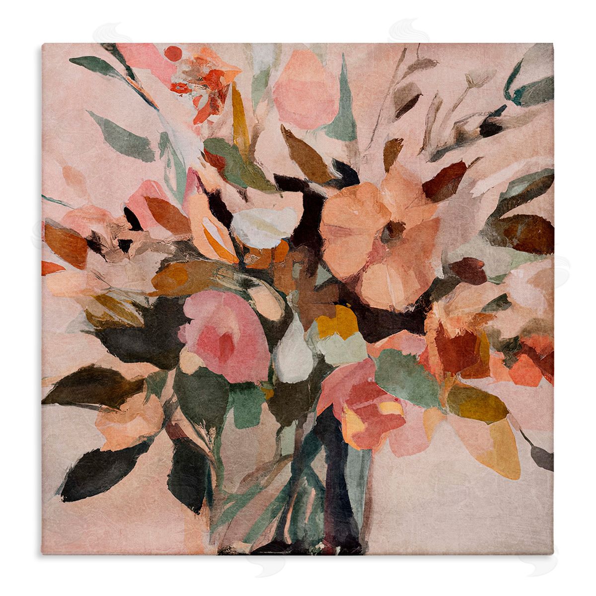 Sasha Blush Abstract Bouquet Canvas Wall Art Print