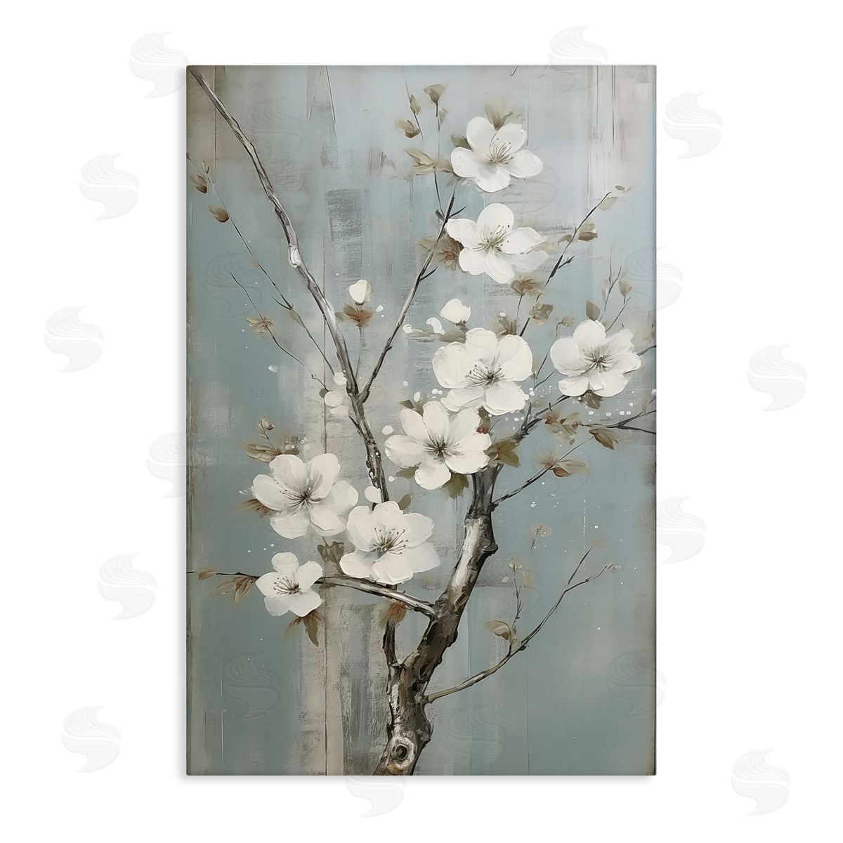 White Apple Blossoms Canvas Wall Art, Home Decor by Sasha