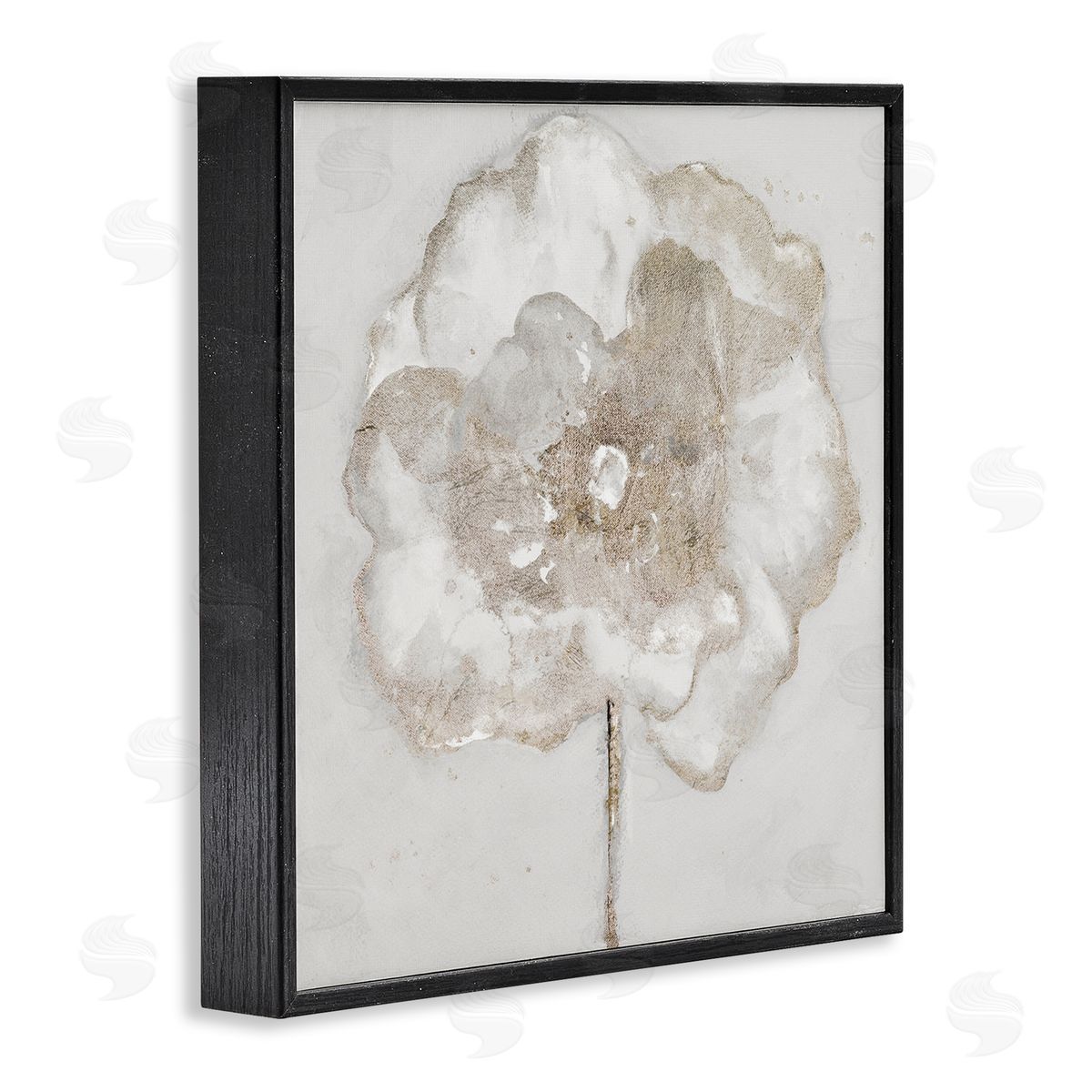 Gilded Flower Blossoms Black Frame Print Wall Art, Home Decor by Patricia Pinto
