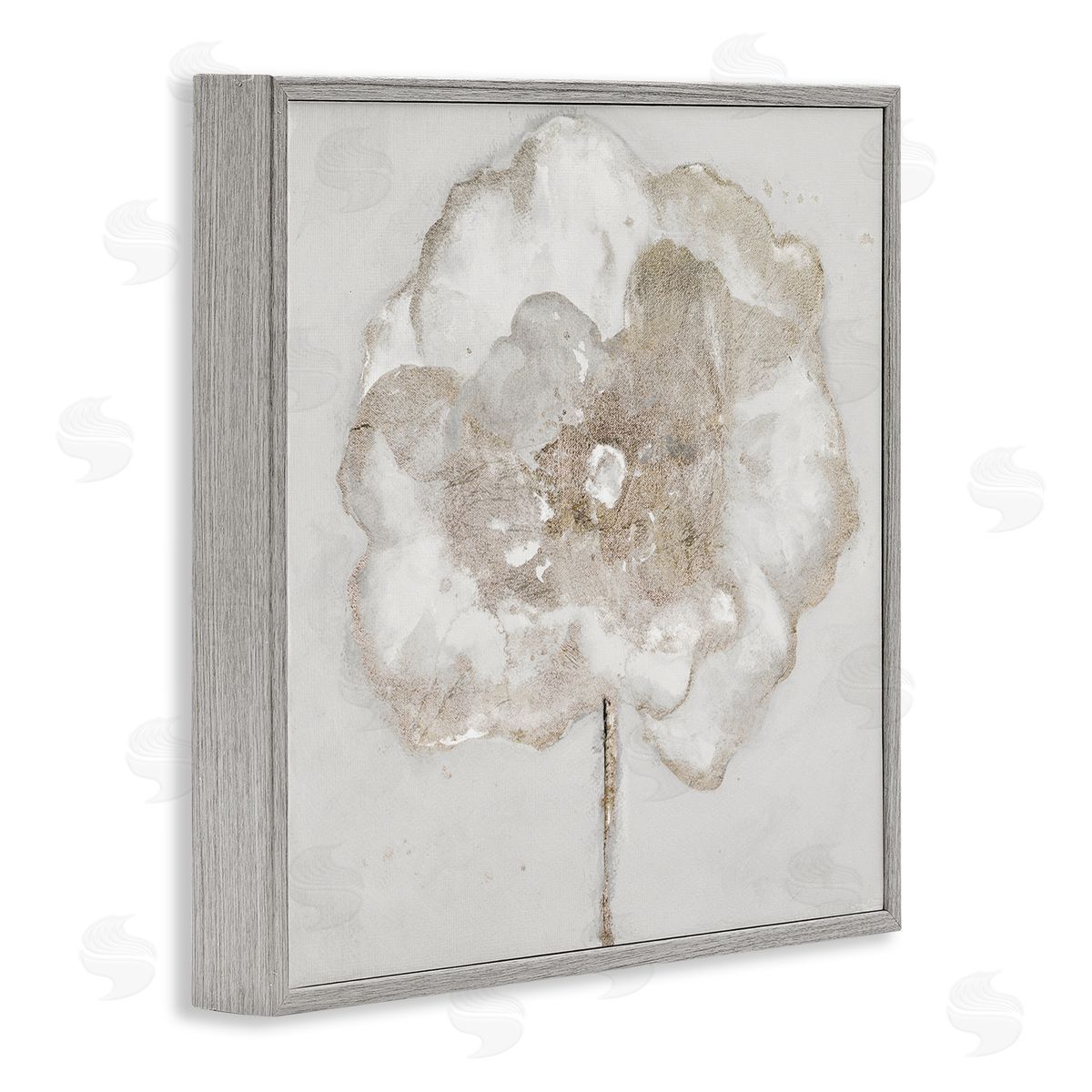 Gilded Flower Blossoms Grey Frame Print Wall Art, Home Decor by Patricia Pinto