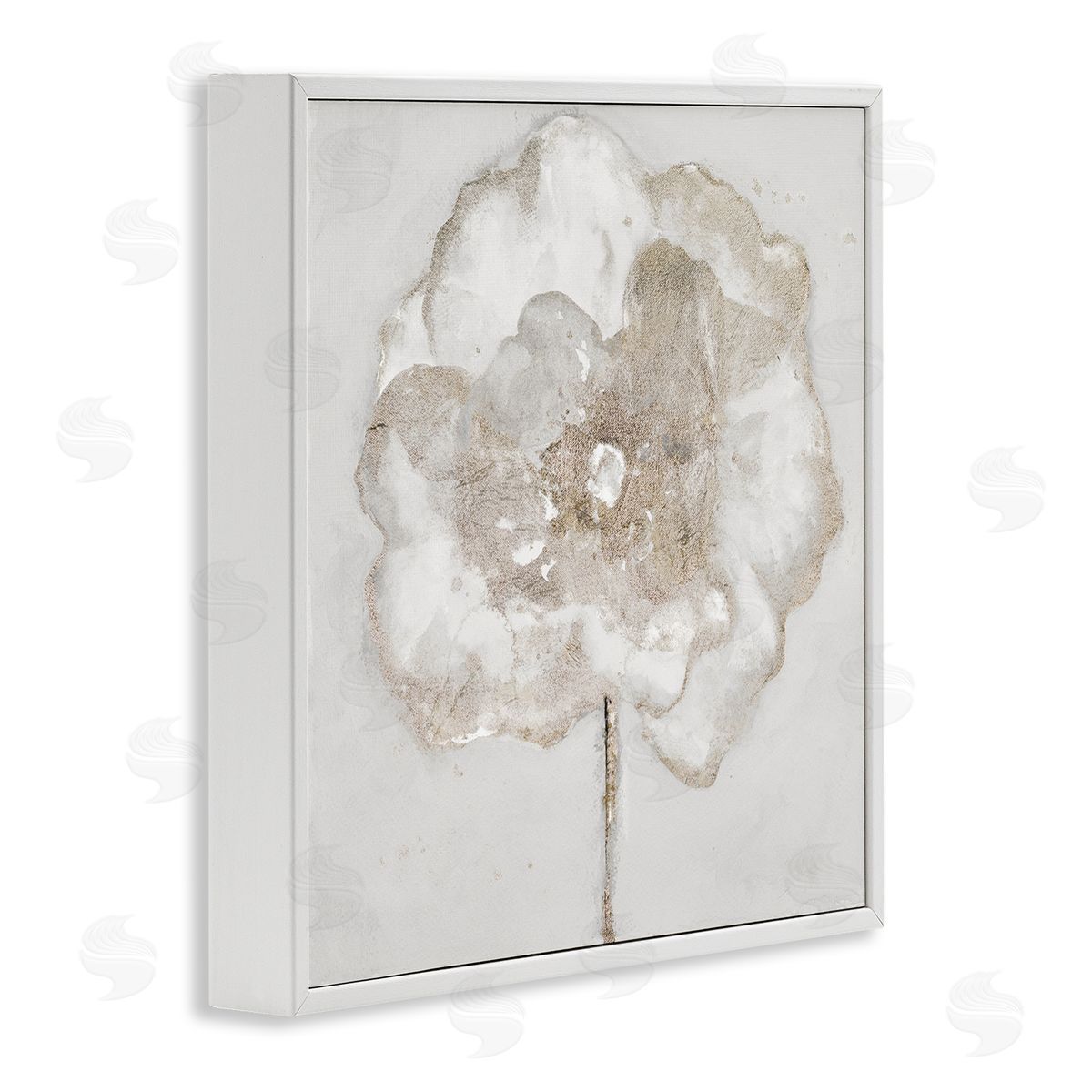 Gilded Flower Blossoms White Frame Print Wall Art, Home Decor by Patricia Pinto