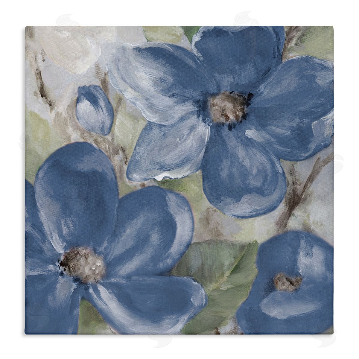 Silently Blue Bloom Canvas Wall Art, Home Decor by Lanie Loreth