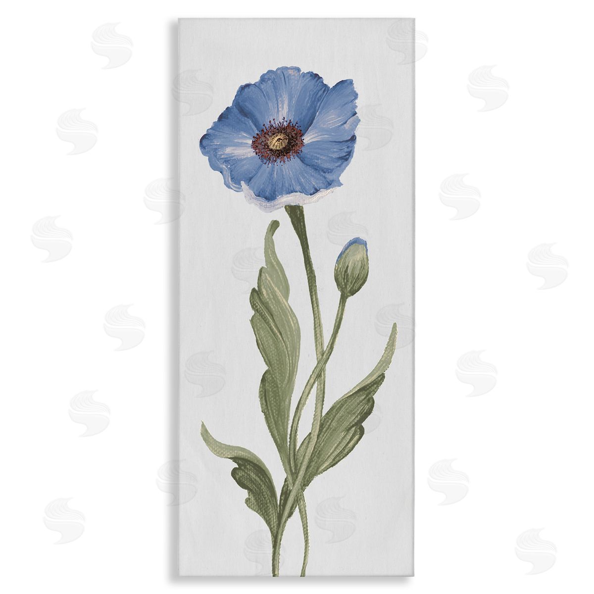 Blooming Blue Poppy Canvas Wall Art, Home Decor by Elizabeth Medley