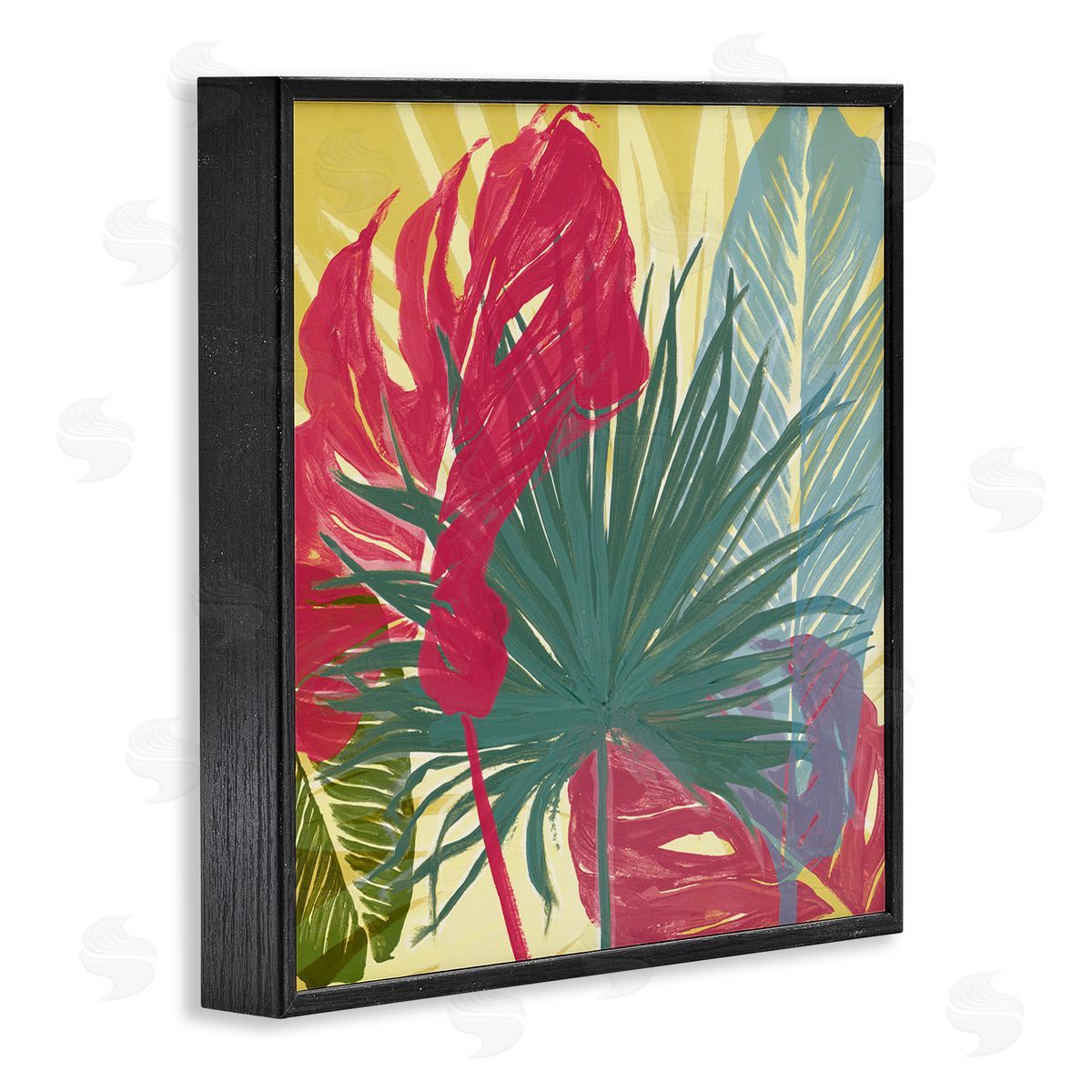 Bold Botanical Party Black Frame Print Wall Art, Home Decor by Patricia Pinto