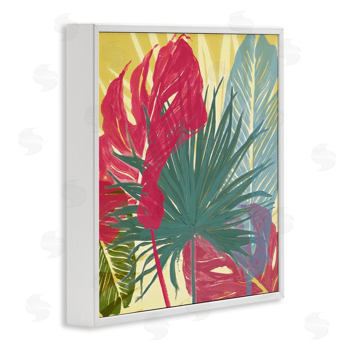 Bold Botanical Party White Frame Print Wall Art, Home Decor by Patricia Pinto