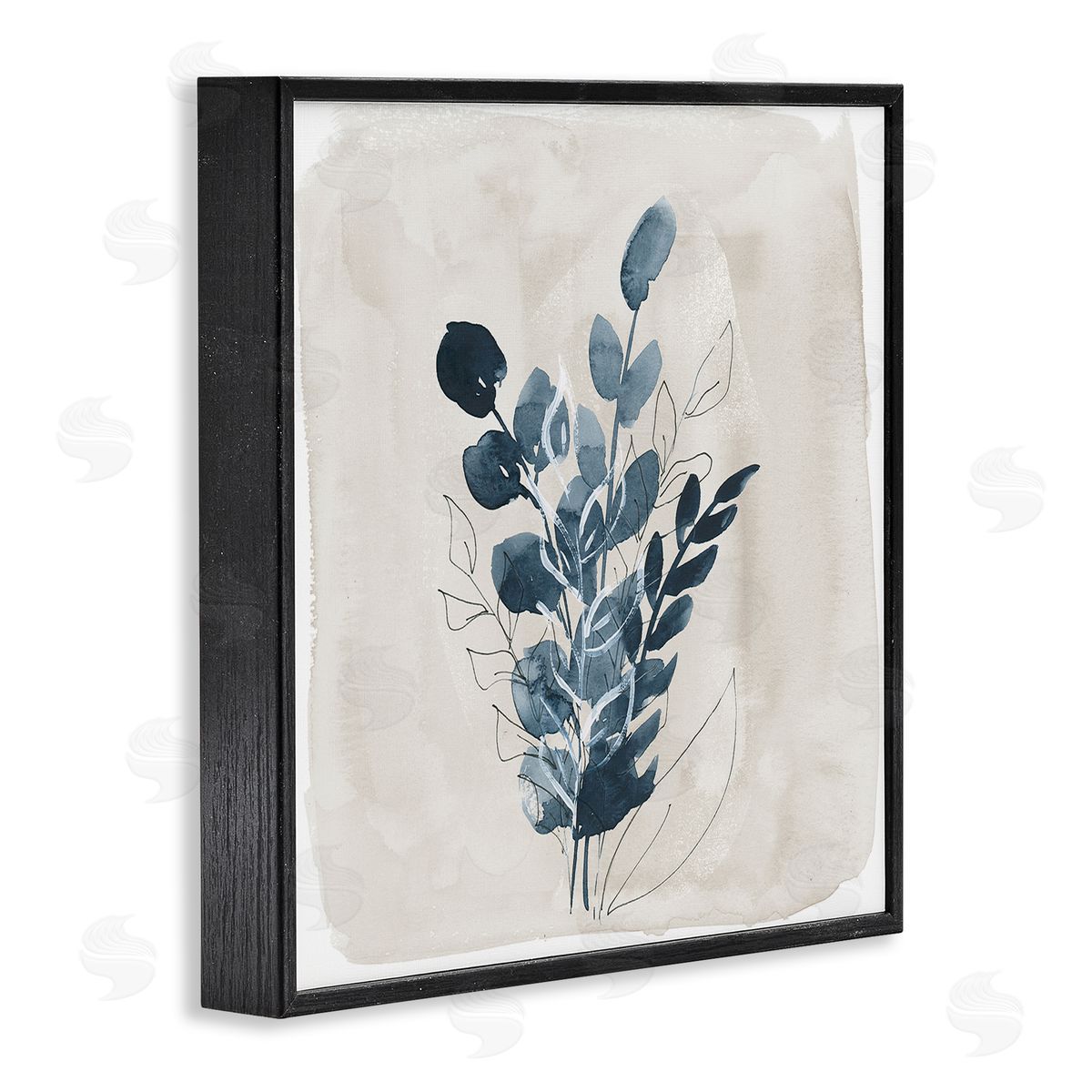 Lucille Price Summer Leaf Sprigs Black Framed Giclee Wall Art Print